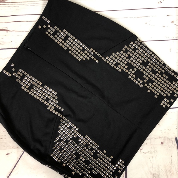 River Island Mini Skirt Studded Rocker Stretch - Picture 3 of 8